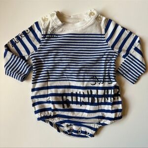 Burberry bubble romper long sleeve baby boy baby girl infant 3 months blue